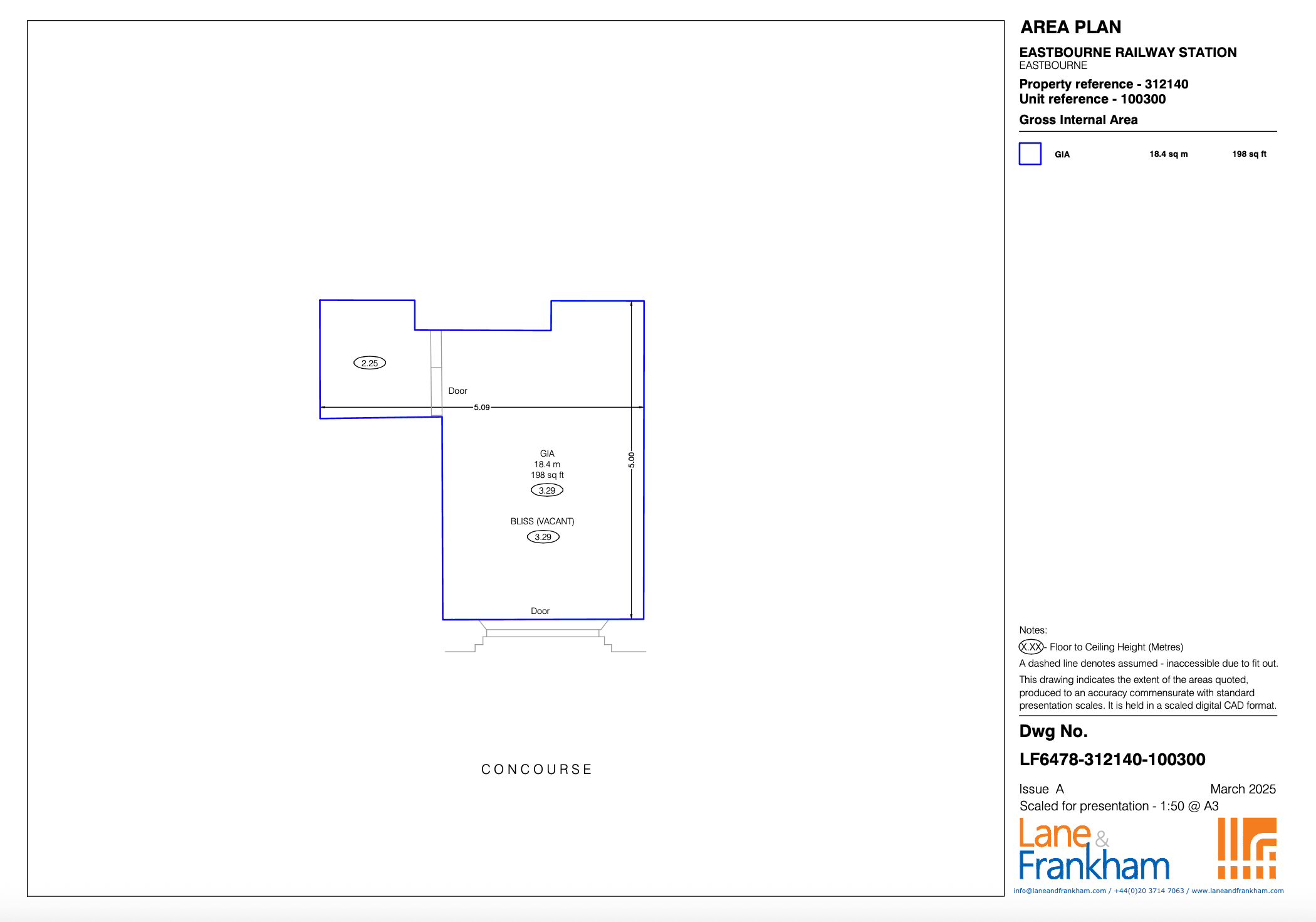Eastbourne Vacant Retail Unit 312140/100300 Floorplan