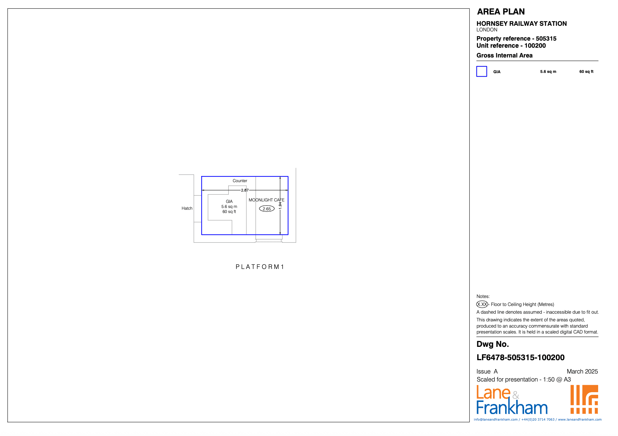Hornsey Vacant Retail Unit Ref 5053015/100200 Floorplan