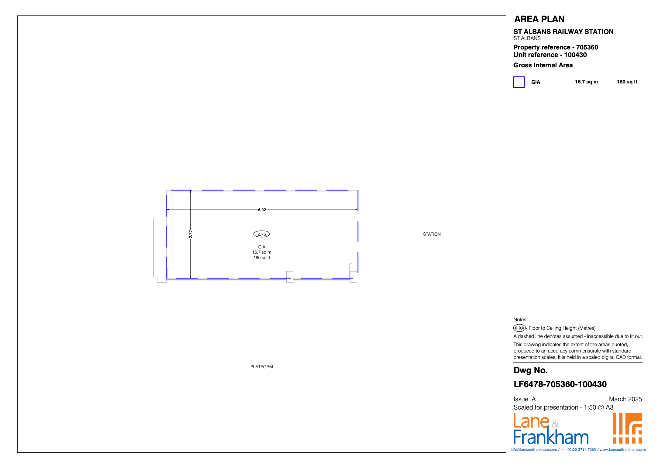 St Albans City Vacant Retail Unit 705360/100430 Floorplan
