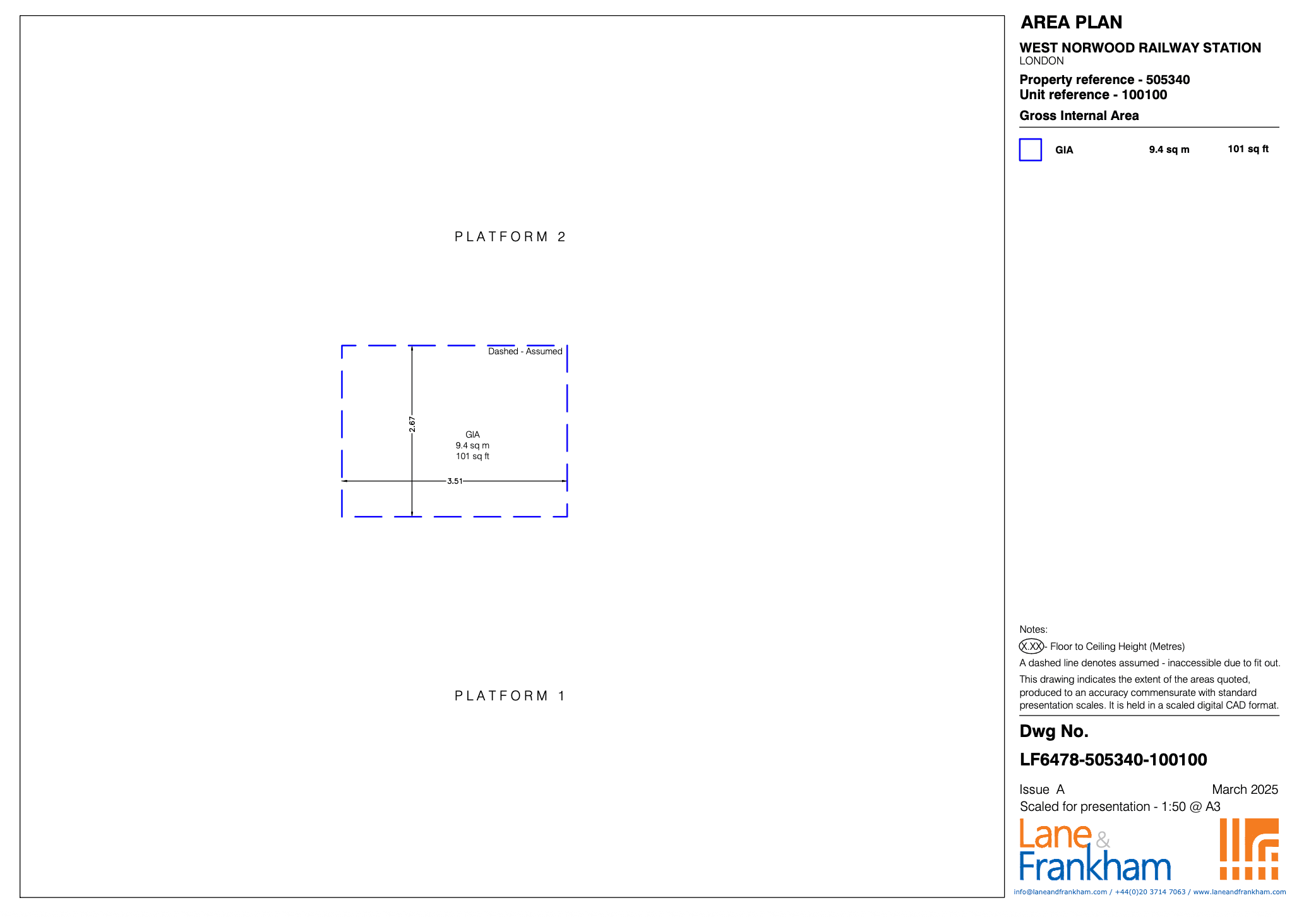 West Norwood Vacant Retail Unit Ref 505340/100100 Floorplan