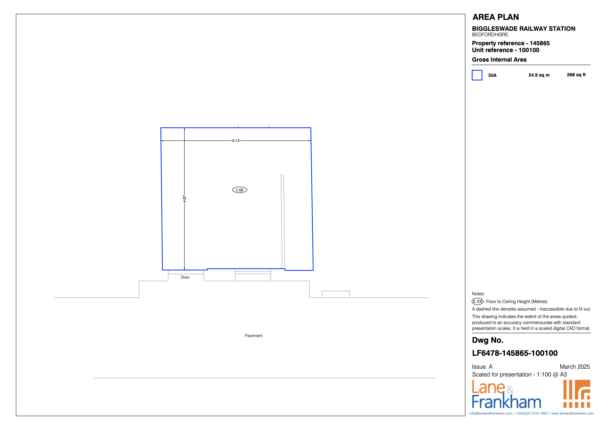 Biggleswade Vacant Retail Unit 145865/100100 Floorplan