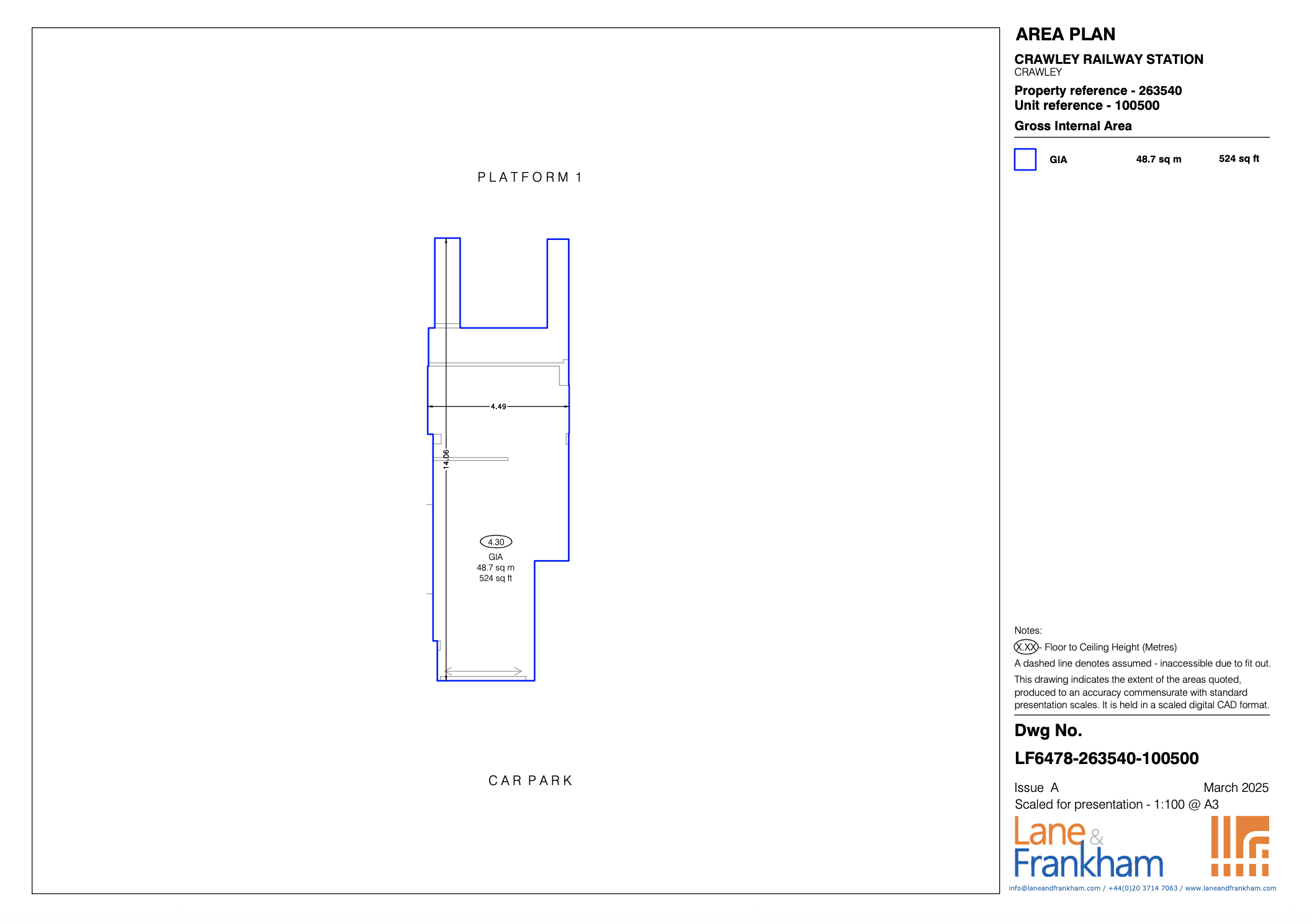 Crawley Vacant Retail Unit 263540:100500 Floorplan
