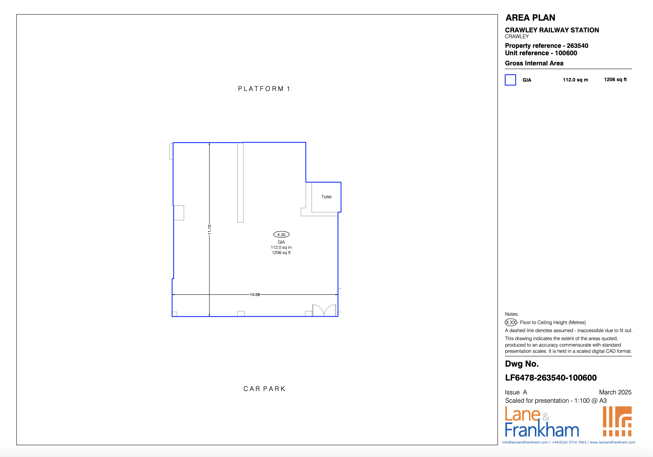 Crawley Vacant Retail Unit 263540:100600 Floorplan