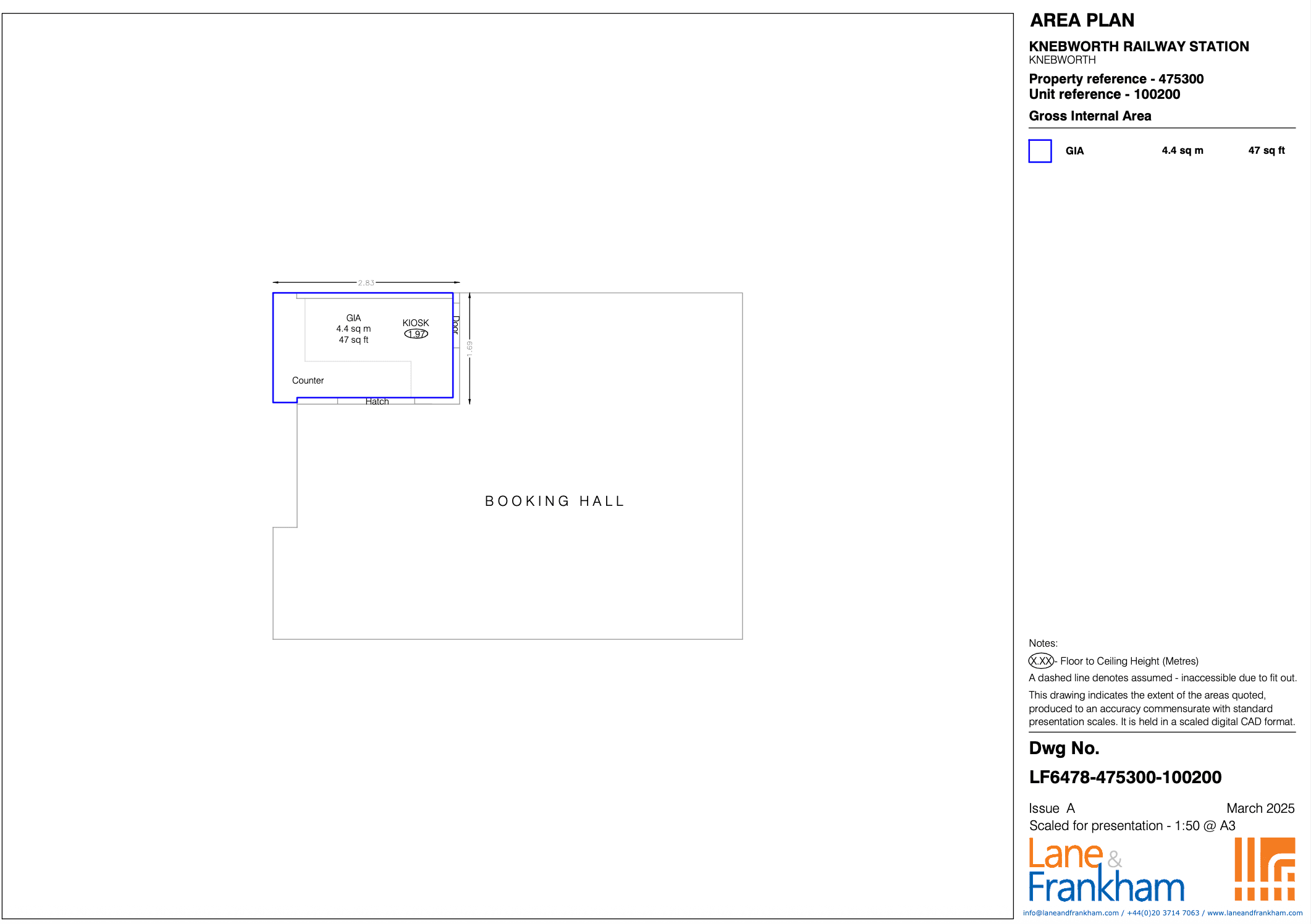 Knebworth Vacant Retail Unit 475300:100200 Floorplan