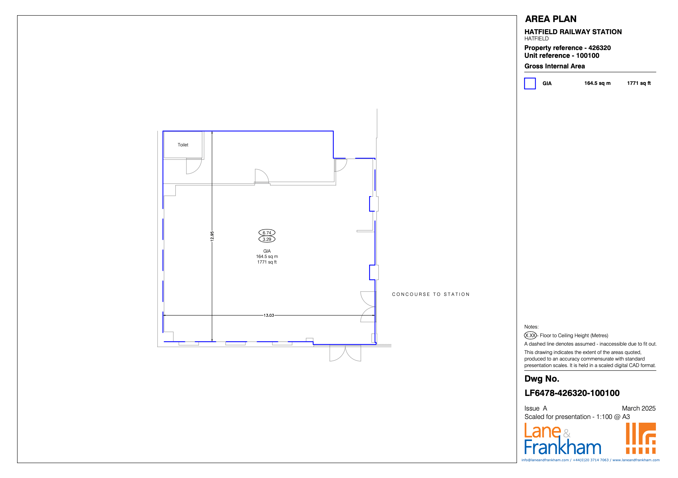 Hatfield Vacant Retail Unit 426320/100100 Floorplan