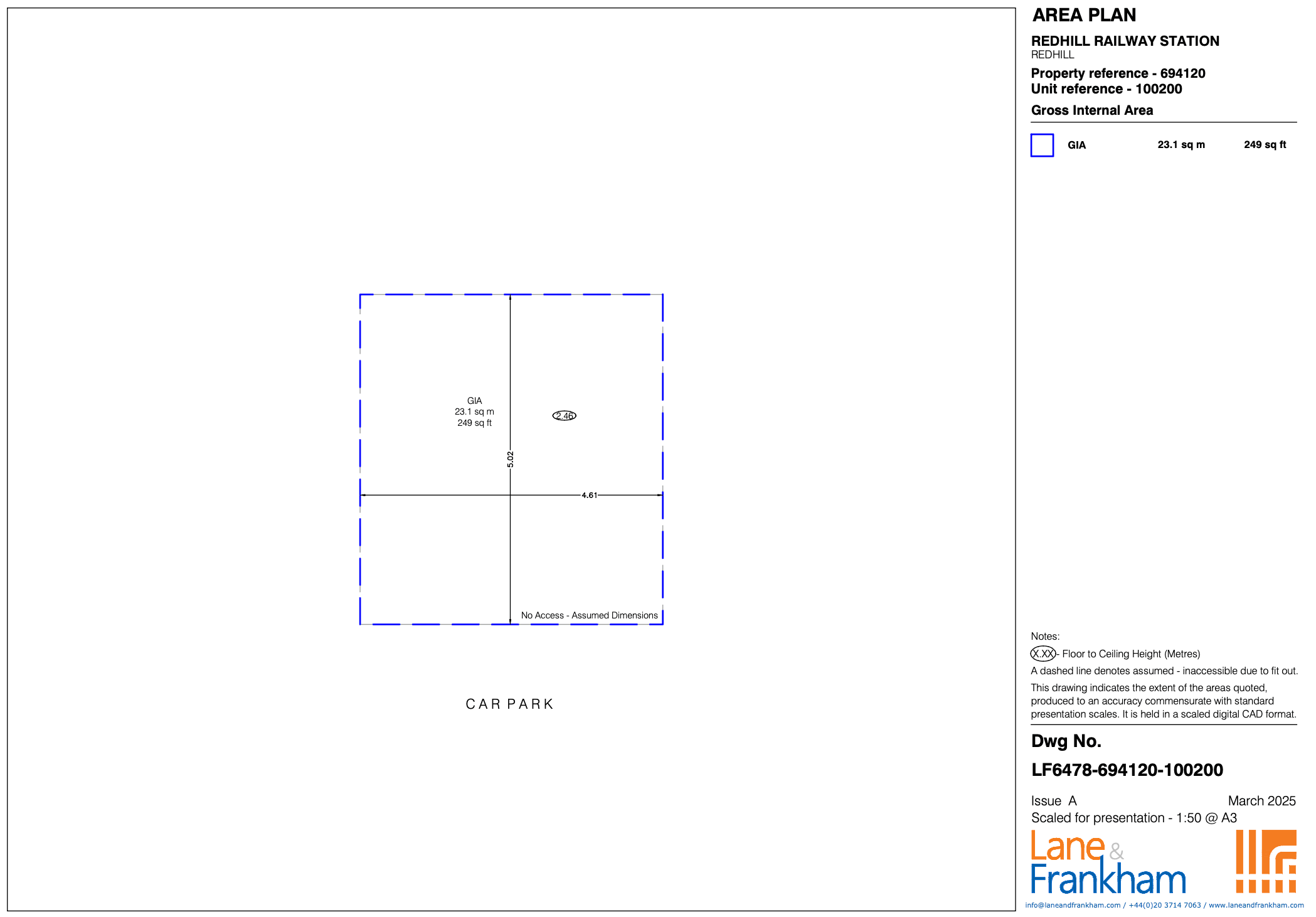 Redhill Vacant Retail Unit 694120/100200 Floorplan